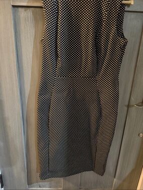 Classic Black and White Polka Dot Sheath Dress